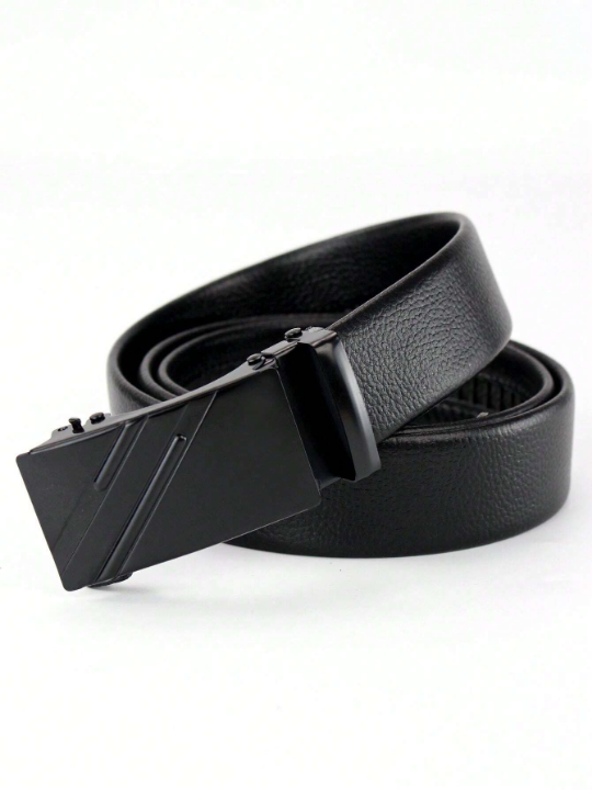 Fashionable Automatic Pu Leather Business Classic Black Belt For Men