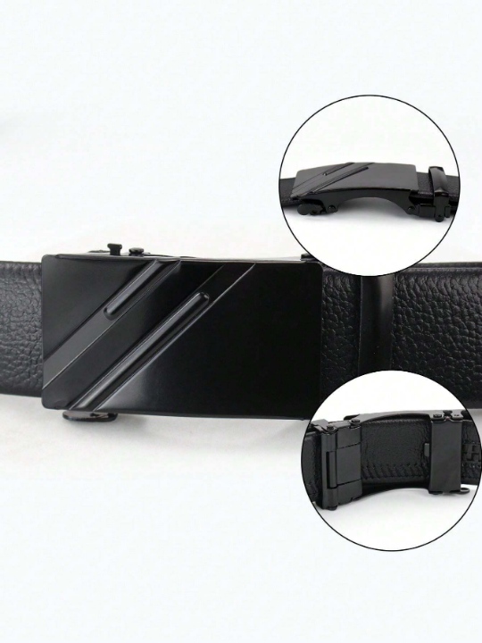 Fashionable Automatic Pu Leather Business Classic Black Belt For Men