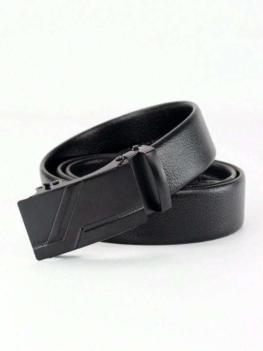 Fashionable Automatic Pu Business Men's Classic Black Belt