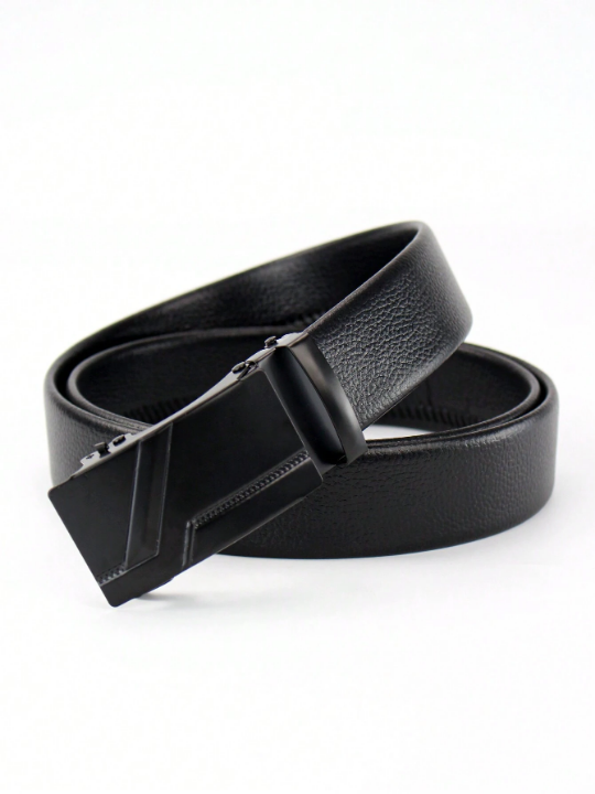 Fashionable Automatic Pu Business Men's Classic Black Belt