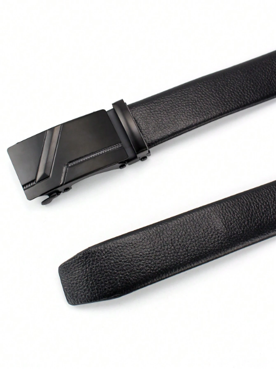 Fashionable Automatic Pu Business Men's Classic Black Belt