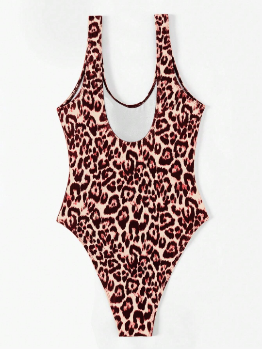 Ladies' Leopard Print One-Piece Swimsuit