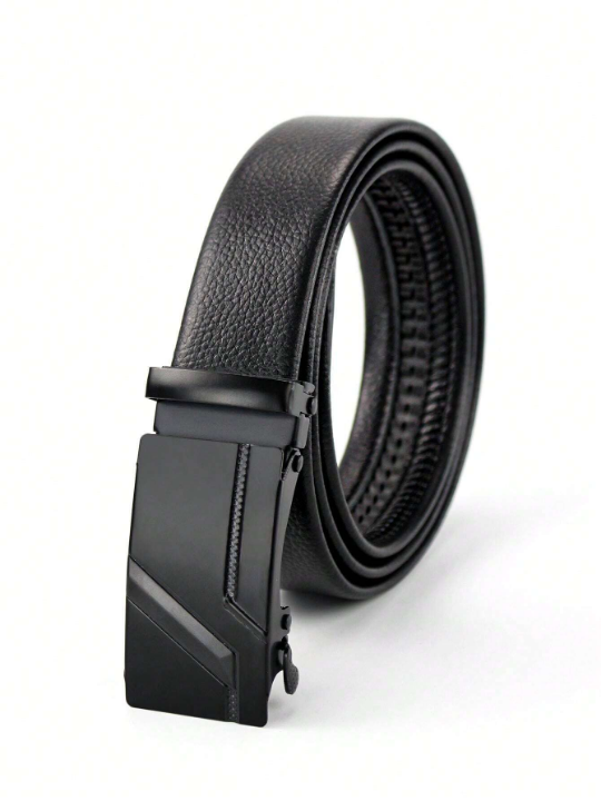 Fashionable Automatic Pu Business Men's Classic Black Belt