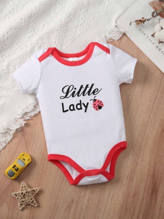 New Arrival Baby Boy 5pcs/Set Ladybug Polka Dot Printed Triangle Rompers Clothes