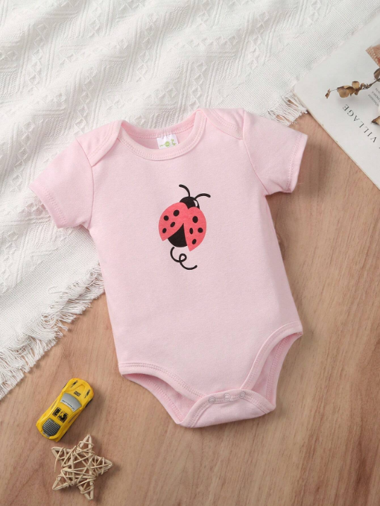 New Arrival Baby Boy 5pcs/Set Ladybug Polka Dot Printed Triangle Rompers Clothes