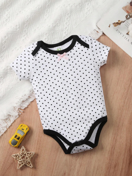 New Arrival Baby Boy 5pcs/Set Ladybug Polka Dot Printed Triangle Rompers Clothes