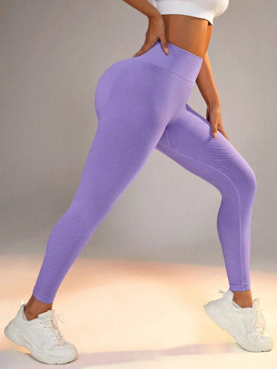 Yoga Basic Women's Seamless Sport Leggings In Purple