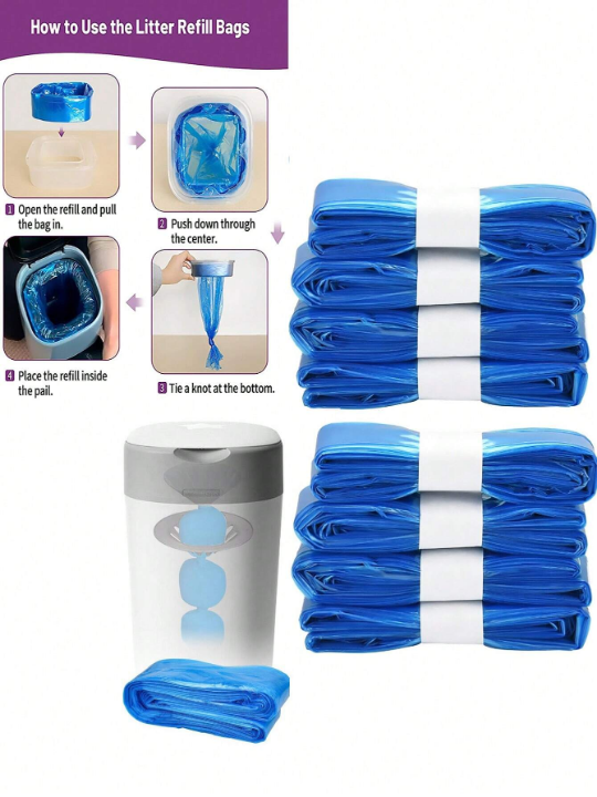 8pcs Baby Diaper Bag Refill For Diaper Pails