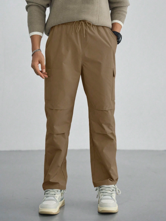 DAZY Men's Solid Color Workwear Style Pocket Casual Pants