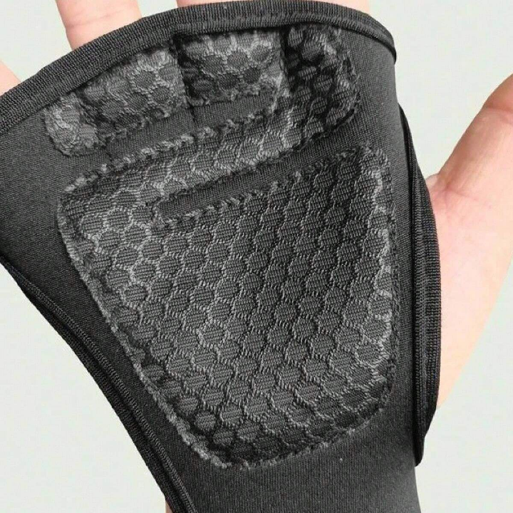 Fitness Gloves With Wrist Support For Weightlifting, Cross Training, Gym Workout, Silicone Palm Protection, Half Finger And Fingerless Design