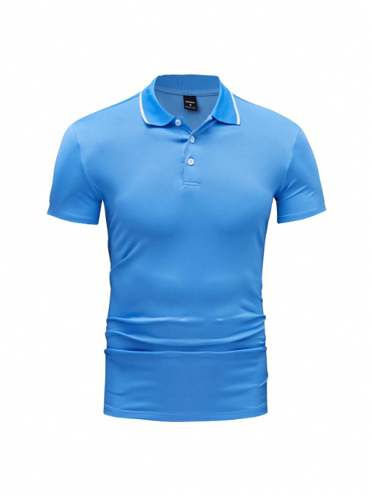 Manfinity Mode Men's Contrast Color Edge Polo Shirt