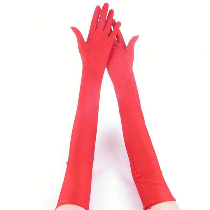 Lycra Gloves For Women, Thin Long Breathable Elastic Solid-Colored Gloves For Stage Performance, Opera, Party, Sunscreen