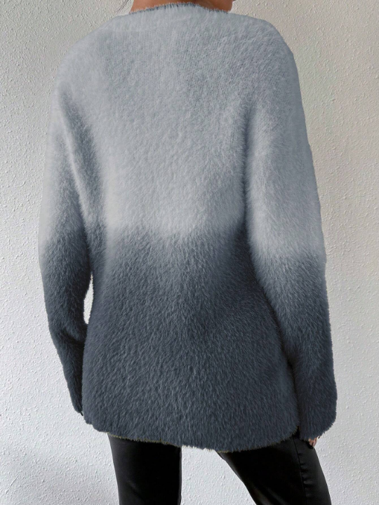 Essnce Gradient Drop Shoulder Fluffy Sweater