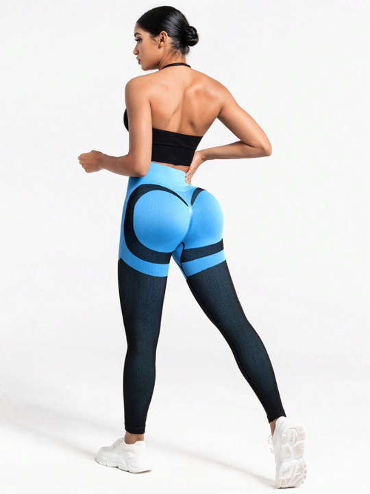 Yoga Trendy Color Blocking & Butt Lifting & Comfortable Fitness Leggings