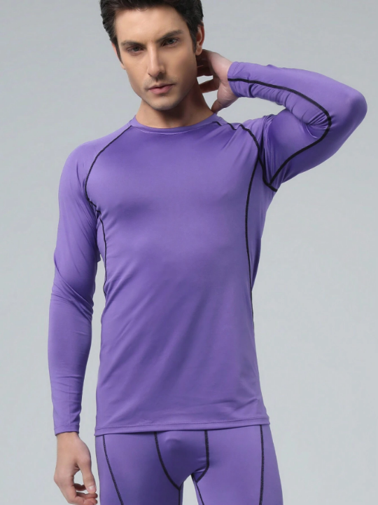 High-Elasticity Compression Sport Long Sleeve T-Shirt For Men, Pro Quick Dry Workout Clothes, Running, Fitness