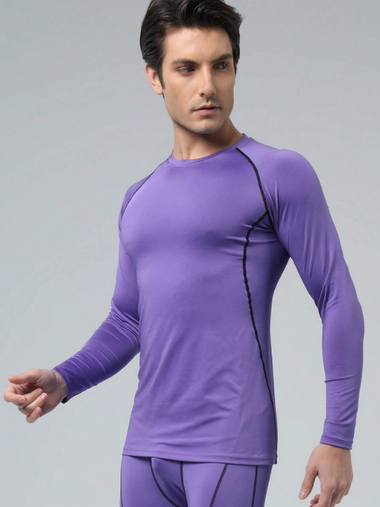 High-Elasticity Compression Sport Long Sleeve T-Shirt For Men, Pro Quick Dry Workout Clothes, Running, Fitness