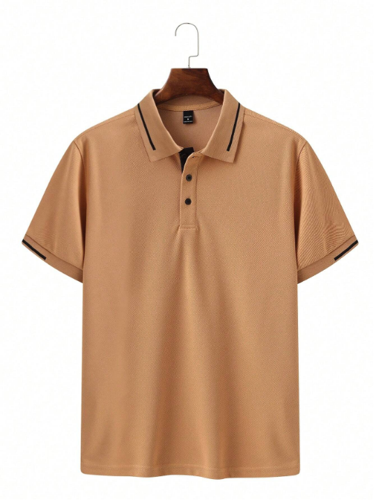 Men's Solid Short-Sleeved Polo Shirt