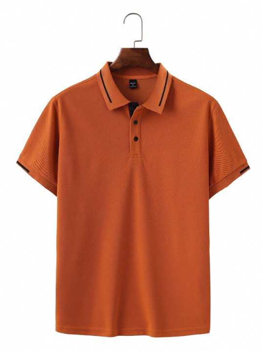 Men's Solid Color Short Sleeve Polo Shirt