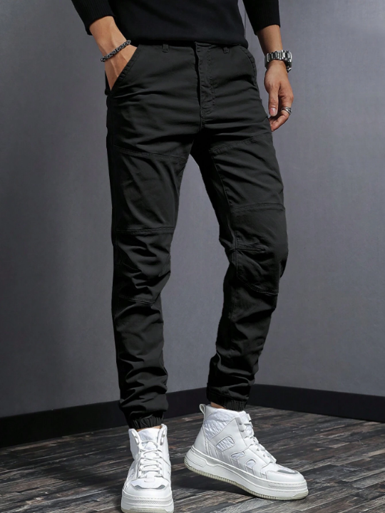 Manfinity Men Solid Slant Pocket Pants