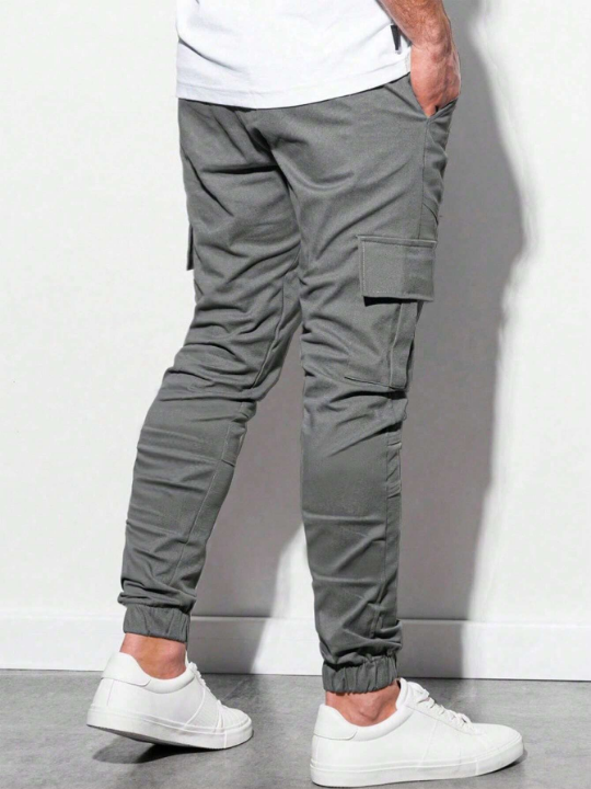 Manfinity LEGND Men Flap Pocket Drawstring Waist Cargo Pants