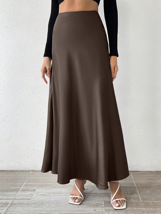 Priv Women's Solid Color Long Skirt