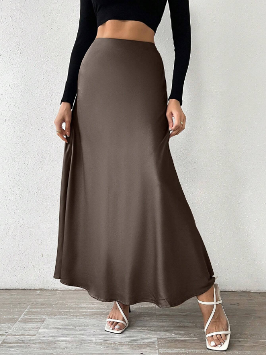 Priv Women's Solid Color Long Skirt