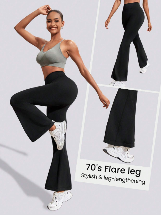 Leisure Women's Solid Color Flare Sports Pants