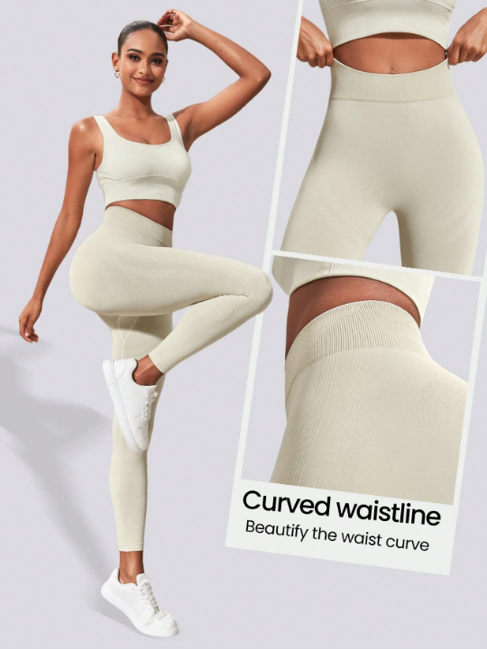 Leisure Women's Wide Waistband Cropped Sports Leggings