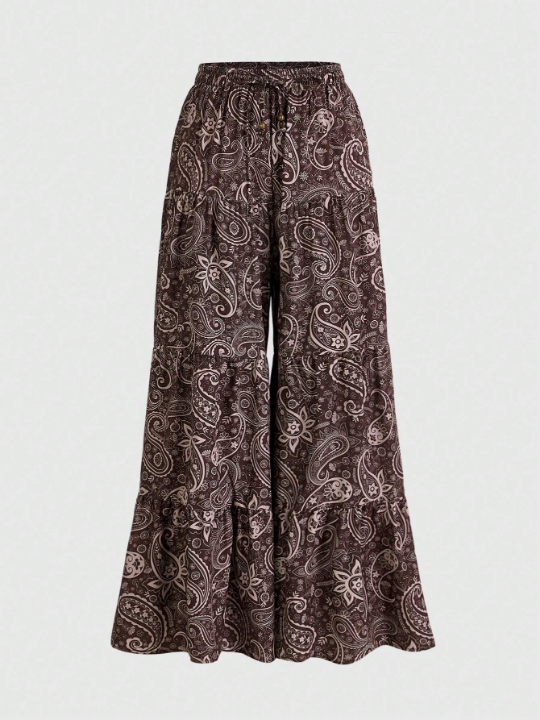 Isa Taval Ladies' Paisley Printed Wide Leg Pants