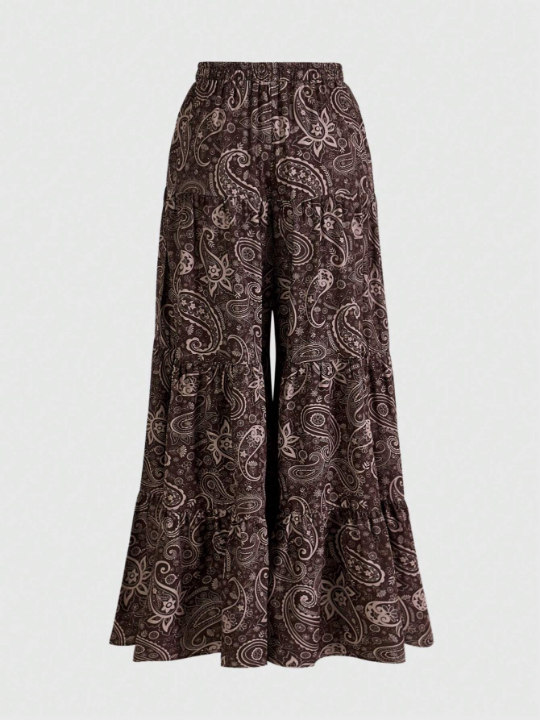 Isa Taval Ladies' Paisley Printed Wide Leg Pants