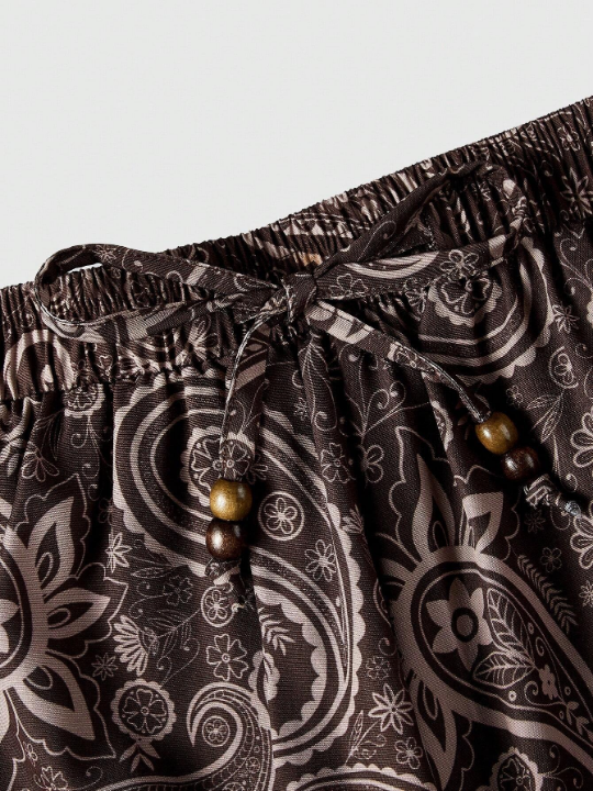 Isa Taval Ladies' Paisley Printed Wide Leg Pants