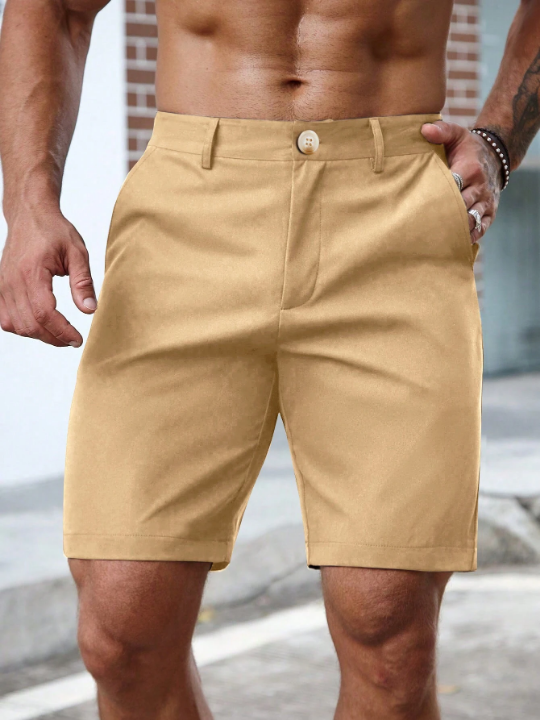 Manfinity Homme Men's Solid Color Casual Fashion Shorts