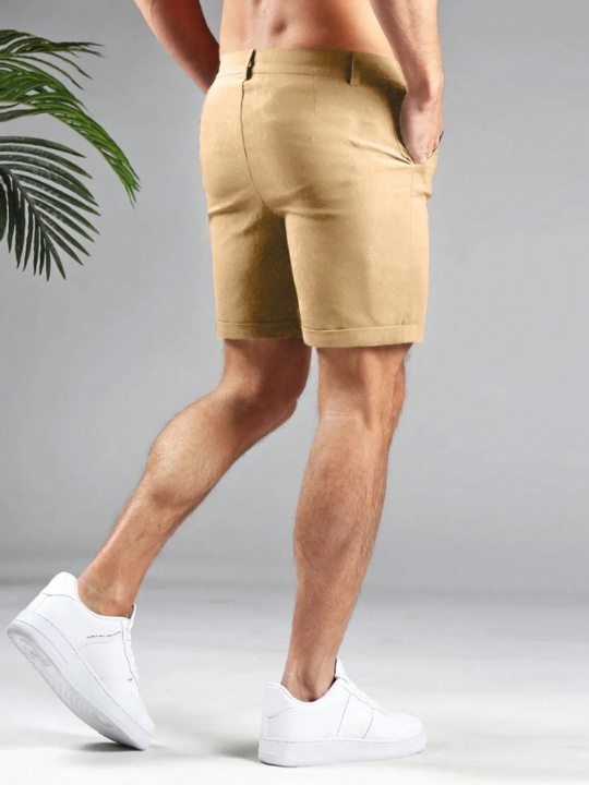 Manfinity Homme Men's Solid Color Casual Fashion Shorts