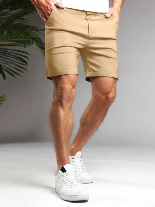 Manfinity Homme Men's Solid Color Casual Fashion Shorts