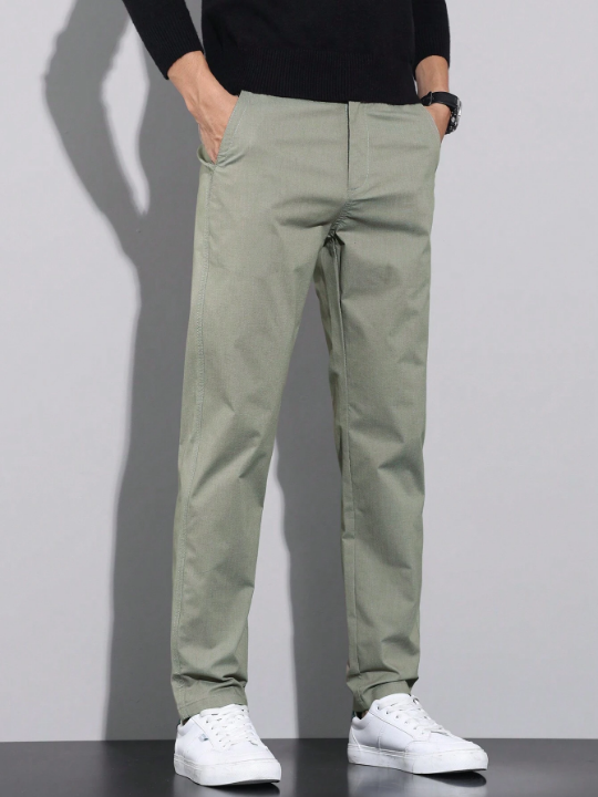 Men's Solid Color Letter Print Pocket Pants