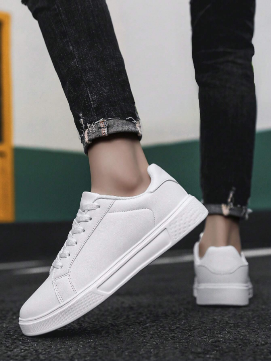 Couples' Flat Shoes Men's And Women's Casual White Shoes, New Spring And Summer Student Sports Shoes, Slip-Resistant Work Shoes Available In Large Sizes (36-42)