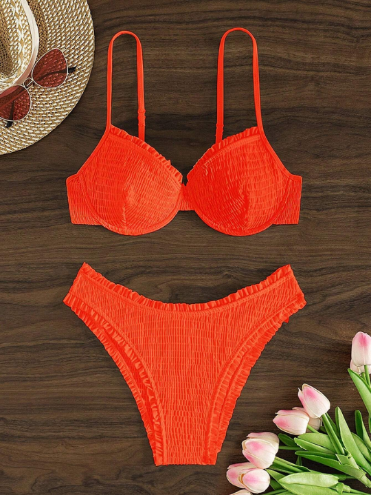 Swim Vcay Push-Up Beach Bikini Swimsuit Set With Underwire, Bathing Suit Bathing Suit Summer