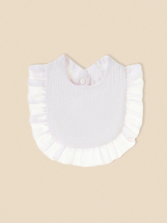 3pcs Floral Muslin Baby Bibs With Ruffle Trim