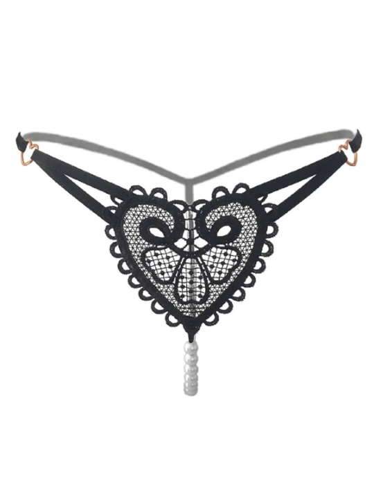 Sexy Heart Embroidery Pearl Massage New Arrival Women's Thong Underwear