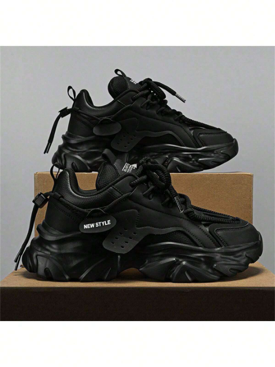 Men's Winter Trendy Athletic Dad Shoes, Anti-Skid Wear Resistant, Height Increasing Sports Shoes & Fashion White Sneakers