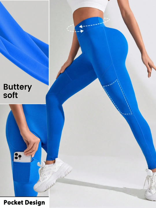 Yoga Trendy Regular Fit Yoga Leggings With Pocket For Everyday Fitness