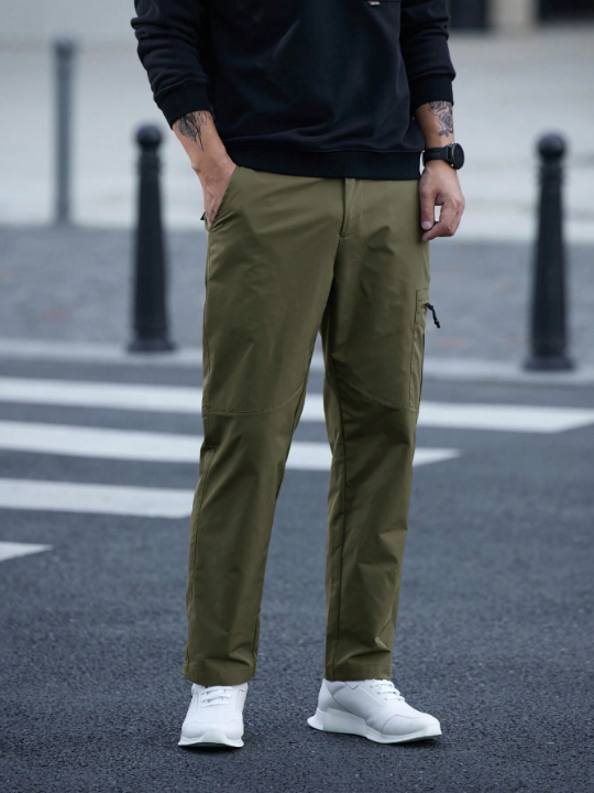 Manfinity Mode Men's Solid Color Casual Cargo Pants