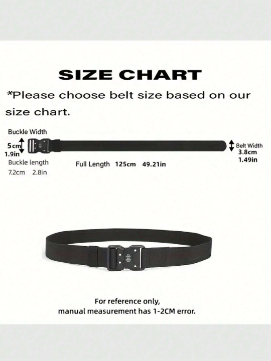 1pc New Quick Release Belt, Casual Tactical Training Belt, Soft Nylon Sports Accessory For Men