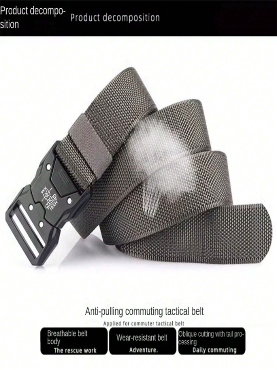 1pc New Quick Release Belt, Casual Tactical Training Belt, Soft Nylon Sports Accessory For Men