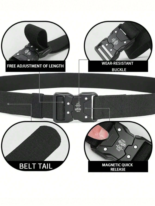 1pc New Quick Release Belt, Casual Tactical Training Belt, Soft Nylon Sports Accessory For Men