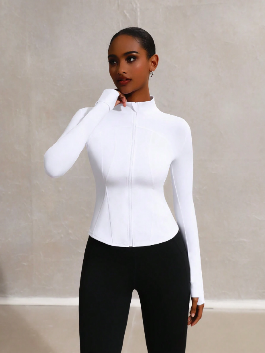 Leisure Women's Stand Collar Compression Sports Jacket