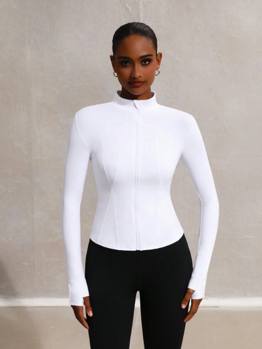 Leisure Women's Stand Collar Compression Sports Jacket