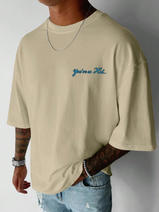 Men's Casual Round Neck Commuter T-Shirt With Car & Letter Print