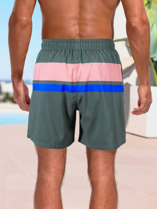 Manfinity Swimmode Men's Alphabet Patch Beach Shorts