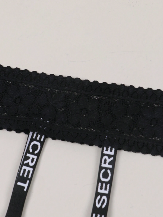 Lace Belted Sexy Women's Crotchless Thong Panties